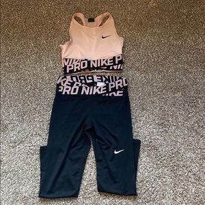 Nike Pro Crossover leggings and sports bra set